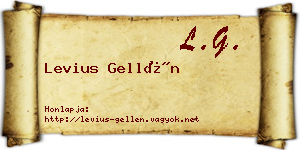 Levius Gellén névjegykártya